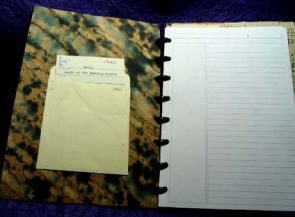 journal, inside cover