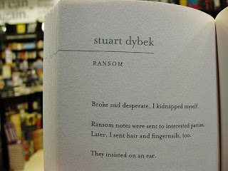 "Ransom," hint fiction by Stuart Dybek.
